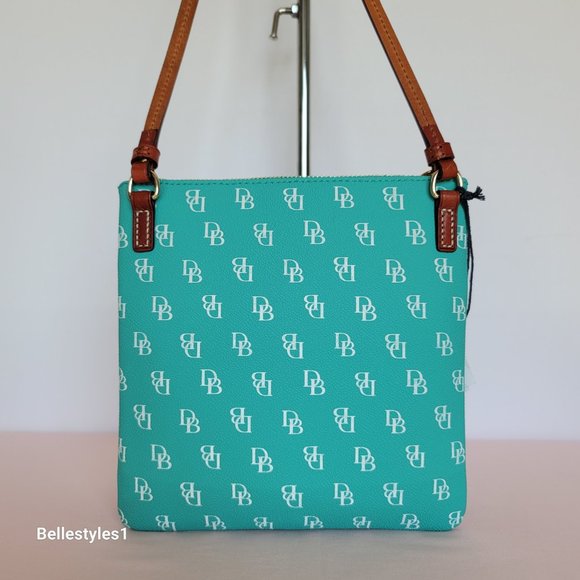 DOONEY & BOURKE Gretta Signature Logo Print Small Crossbody-Sea Foam color⭐ - Picture 7 of 16